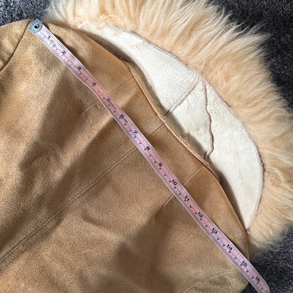 1970’s PENNY LANE STYLE TAN COAT LEATHER / SUADE VINTAGE BOHO - Picture 12 of 17